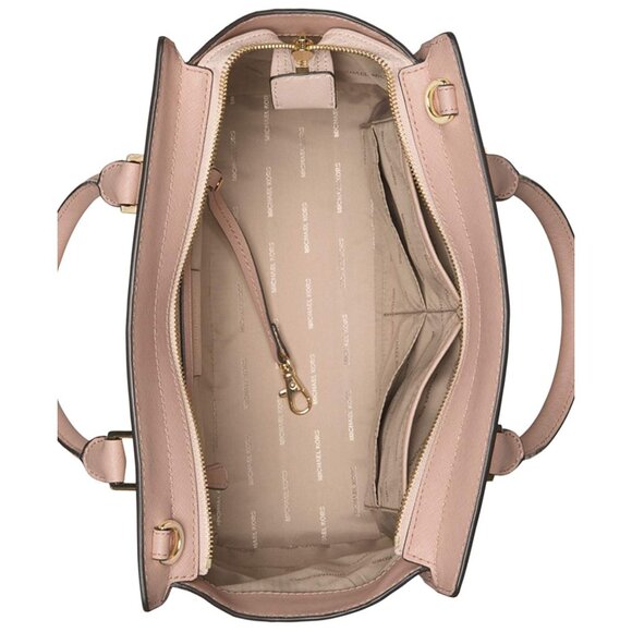 Michael Kors Sloan Large Shoulder Bag Leather Handbag Purse Ballet Pink Gold NEW - Picture 9 of 11